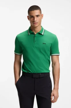 Cotton piqué polo shirt with logo details