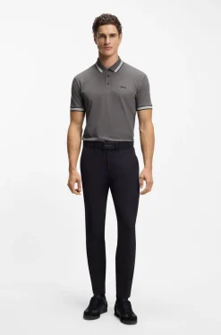 Cotton piqué polo shirt with logo details