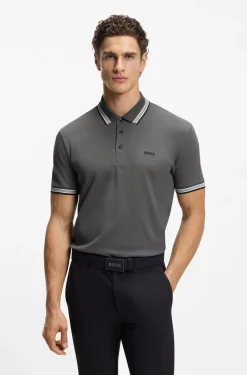 Cotton piqué polo shirt with logo details