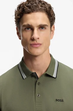 Cotton piqué polo shirt with logo details