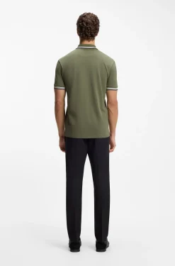 Cotton piqué polo shirt with logo details