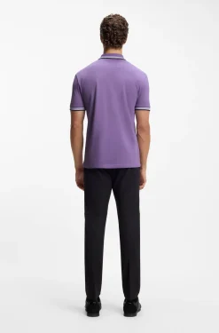 Cotton piqué polo shirt with logo details