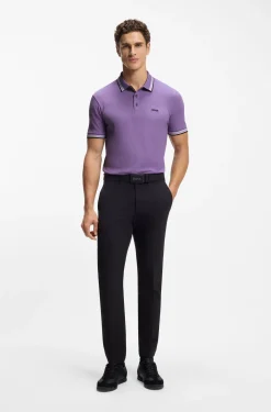 Cotton piqué polo shirt with logo details