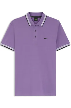 Cotton piqué polo shirt with logo details