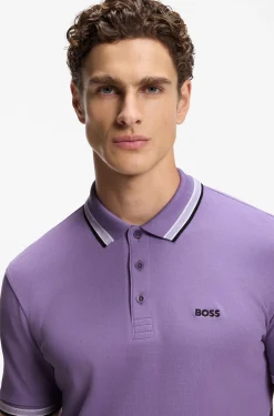 Cotton piqué polo shirt with logo details