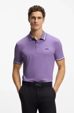 Cotton piqué polo shirt with logo details