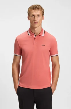Cotton piqué polo shirt with logo details