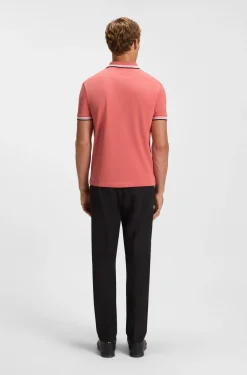 Cotton piqué polo shirt with logo details