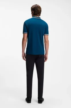 Cotton piqué polo shirt with logo details