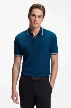 Cotton piqué polo shirt with logo details