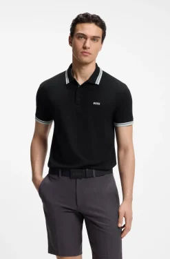 Cotton piqué polo shirt with logo details