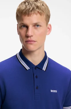 Cotton piqué polo shirt with logo details