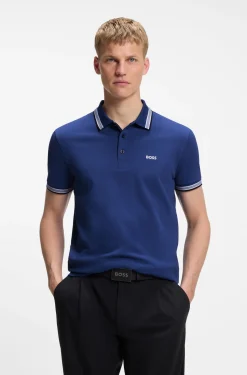 Cotton piqué polo shirt with logo details
