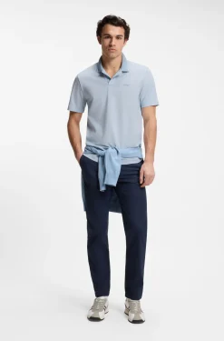 Cotton-piqué polo shirt with logo print
