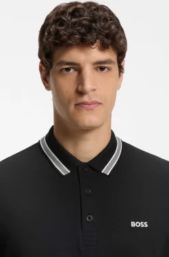 Cotton piqué polo shirt with logo details