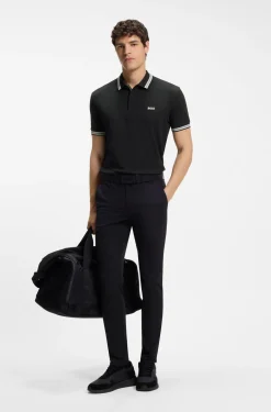 Cotton piqué polo shirt with logo details