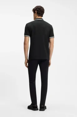 Cotton piqué polo shirt with logo details