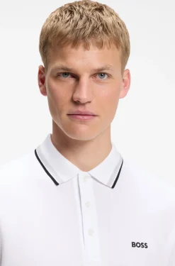 Cotton piqué polo shirt with logo details