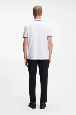 Cotton piqué polo shirt with logo details