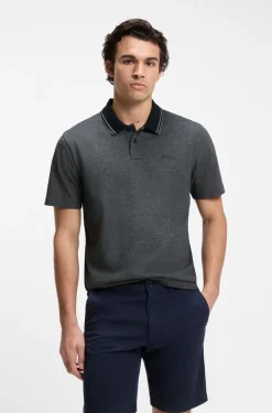 Cotton-piqué polo shirt with logo print