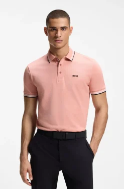 Cotton piqué polo shirt with logo details