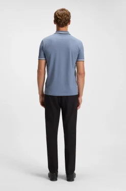 Cotton piqué polo shirt with logo details