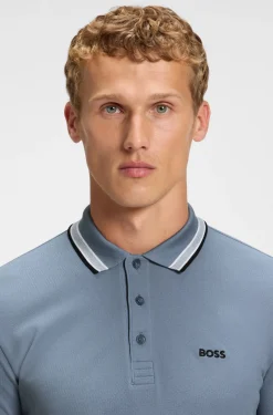 Cotton piqué polo shirt with logo details