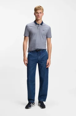 Cotton-piqué polo shirt with logo print