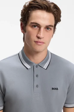 Cotton piqué polo shirt with logo details