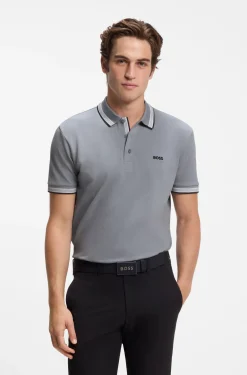 Cotton piqué polo shirt with logo details
