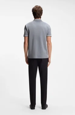 Cotton piqué polo shirt with logo details