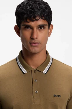 Cotton piqué polo shirt with logo details