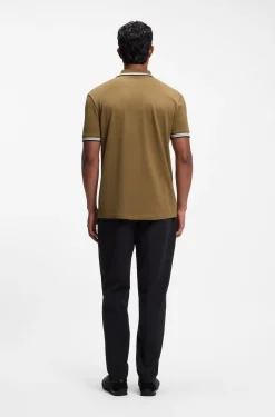Cotton piqué polo shirt with logo details