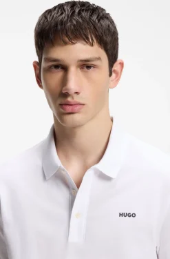 Cotton-piqué polo shirt with logo print