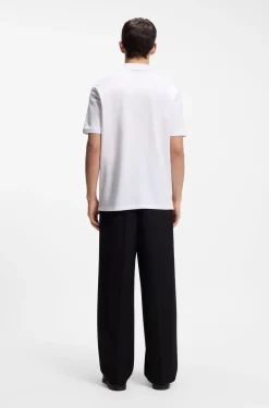 Cotton-piqué polo shirt with logo print