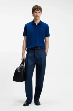 Cotton-piqué polo shirt with logo print
