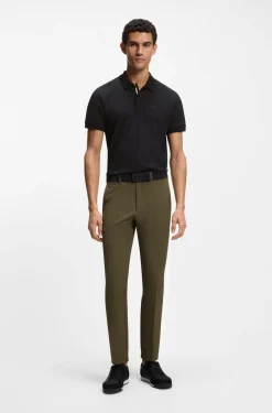 Cotton-piqué polo shirt with printed pattern