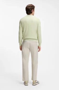 Cotton-piqué sweater with logo patch