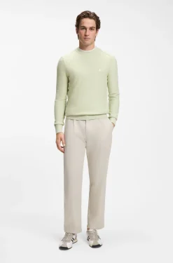 Cotton-piqué sweater with logo patch