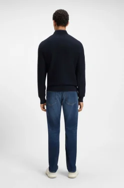 Cotton-piqué sweater with logo patch
