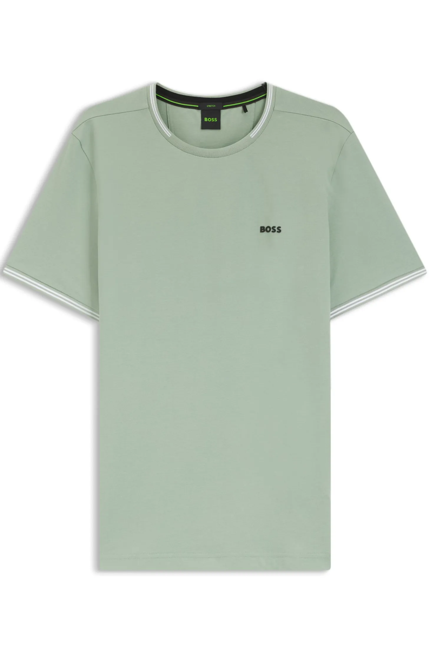 Cotton-piqué T-shirt with striped jacquard trims