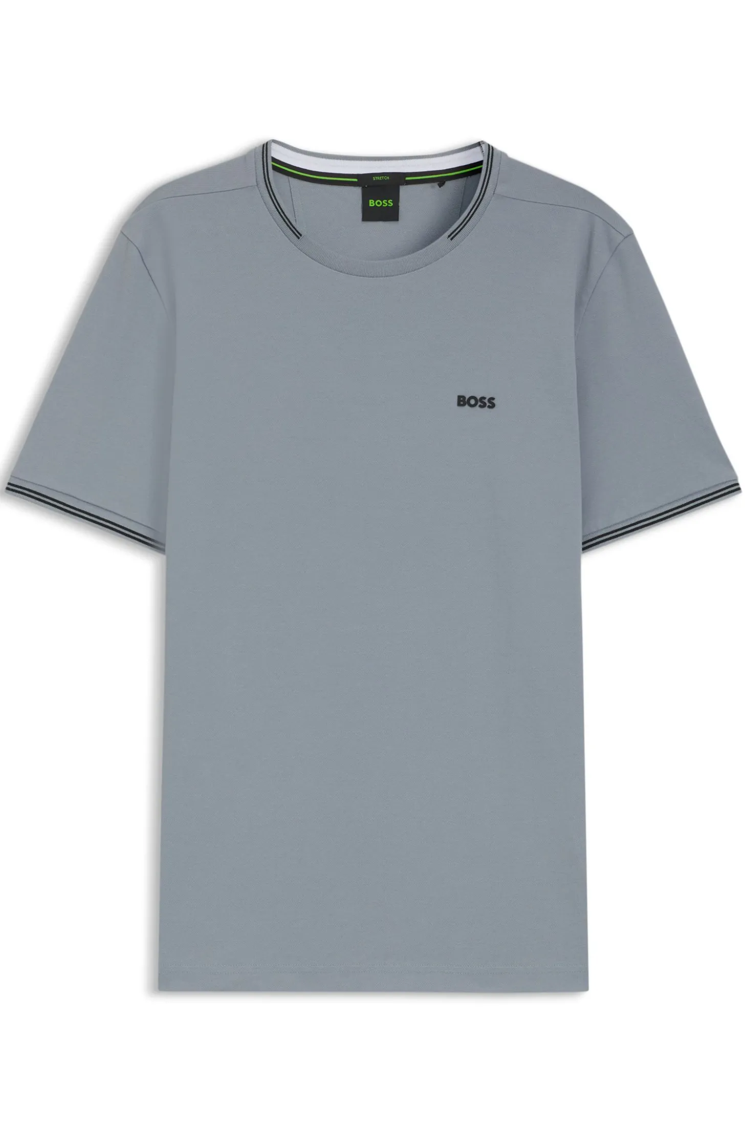 Cotton-piqué T-shirt with striped jacquard trims