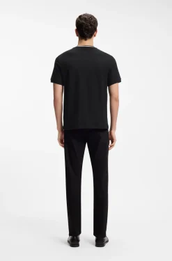 Cotton-piqué T-shirt with striped collar