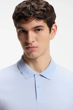 Cotton polo shirt with bubble structure