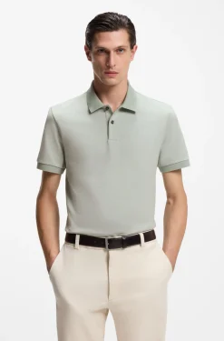Cotton polo shirt with bubble structure