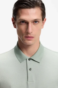Cotton polo shirt with bubble structure