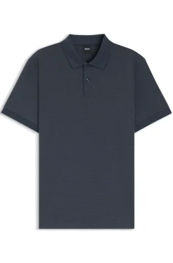 Cotton polo shirt with bubble structure