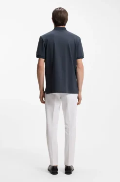 Cotton polo shirt with bubble structure