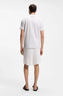 Cotton polo shirt with jacquard pattern