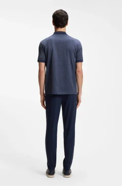 Cotton polo shirt with jacquard pattern